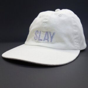 Women's "SLAY" White Iridescent Fun Cap